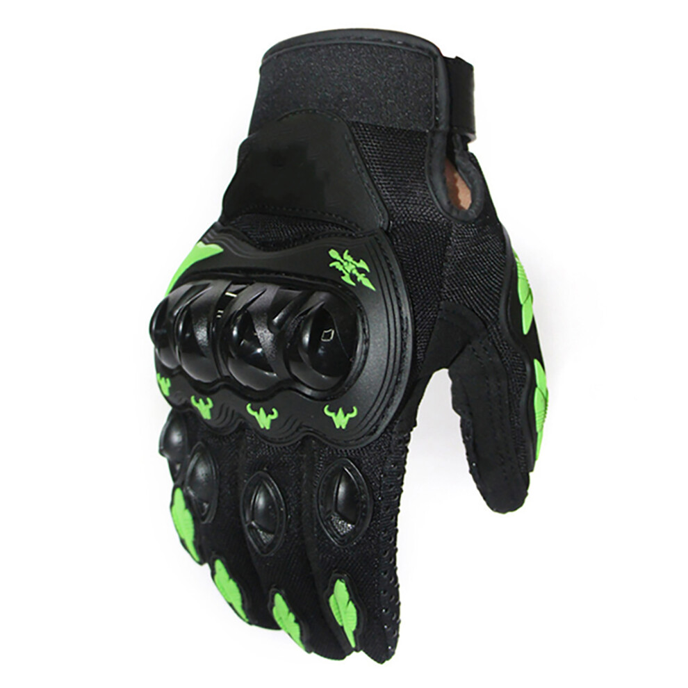 Motorcycle Gloves Hard Knuckle Powersports Racing Full Finger Anti Slip Gloves For Outdoor Sports Xl Green 8741320639571