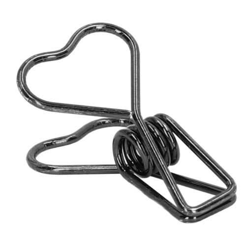 100 Stück herzförmige hohle Metall-Binderclips schwarz 2