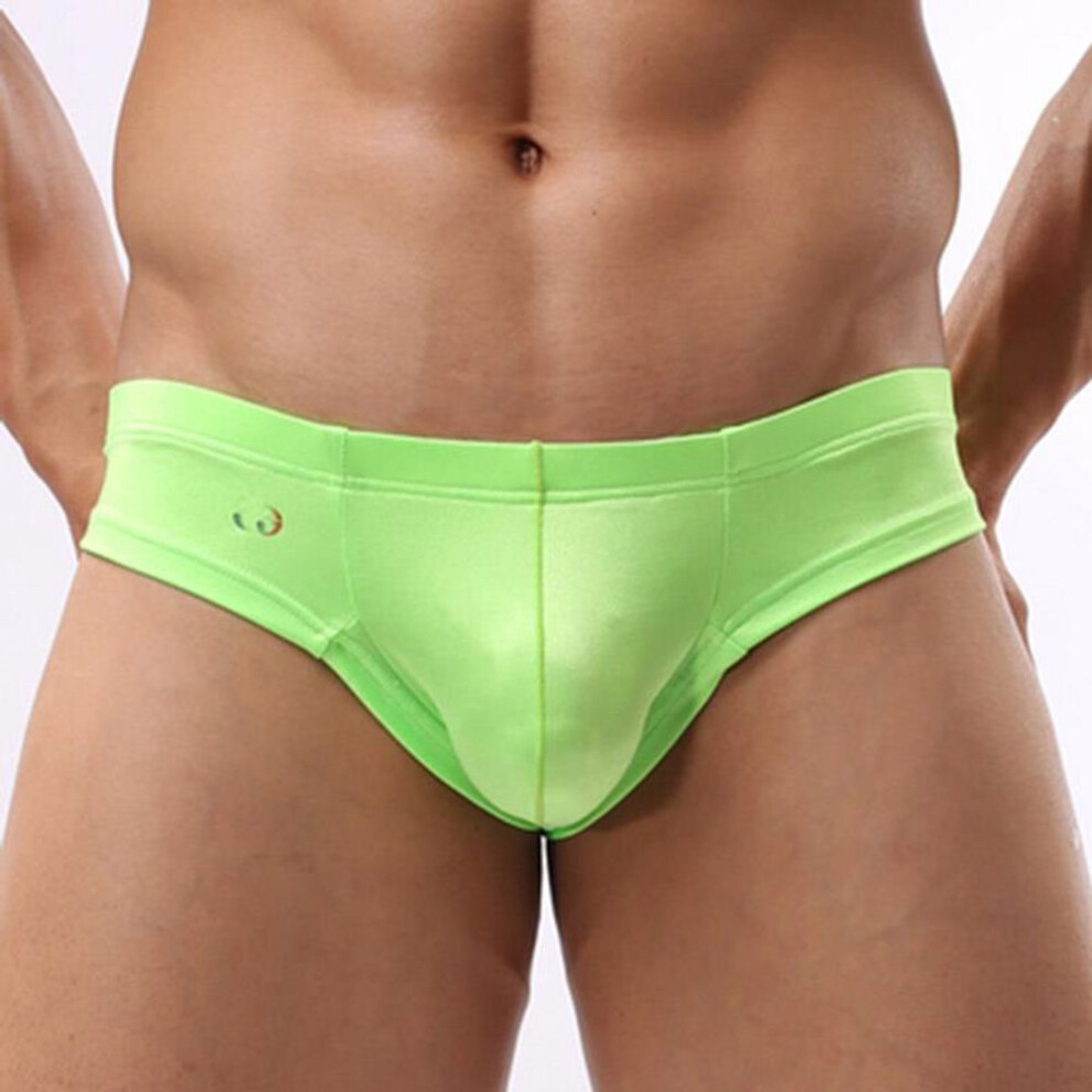 (green, L) Man's Convex Underwear Men G String Bulge Pouch Thongs Low Waist Briefs