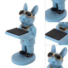 Lucky Dog L Harz-Uhrenständer - handgefertigte Figur