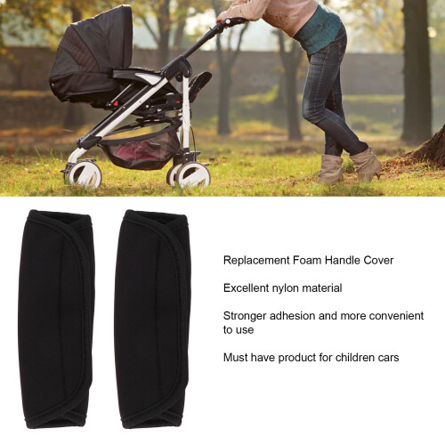 2Pcs Replacement Stroller Handle Cover Buffed Tubing Grips Wheelchair Stroller Armrest Protector 2