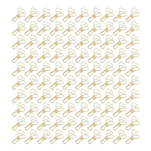 100 Stück Mini-Herz-Binderclips in Gold