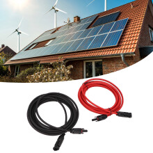 Cable de 12 AWG para panel solar, 30 A, negro 2,0 m + rojo 2,0 m