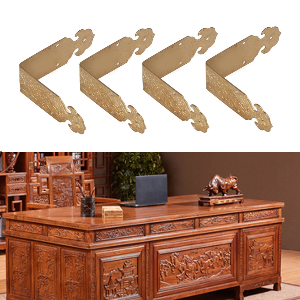 10 Sets 5cm Box Corner Protectors Chinese Antique Copper Edging Table Guards Corner Protector Furniture Decoration Copper