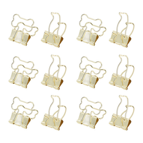 30 Stück Mini-Binderclips Eisen goldene Knochen 3,72 cm