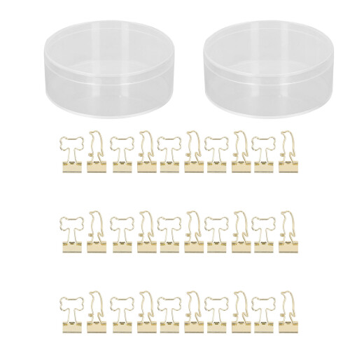 30 Stück Mini-Binderclips Eisen goldene Knochen 3,72 cm 1