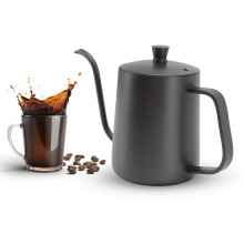Langer schmaler Pour-Over-Kaffeekessel 600 ml schwarz