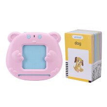 Máquina de lectura para niños rosa con lector de tarjetas inteligentes de 224 palabras en inglés