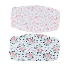 2Pcs Bassinet Sheet Polyester Cotton Breathable Elastic Bassinet Pad Mattress Sheets for Rectangle Hourglass Oval Shape