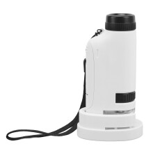 2211 60X-120X Microscopio de bolsillo LED blanco pequeño