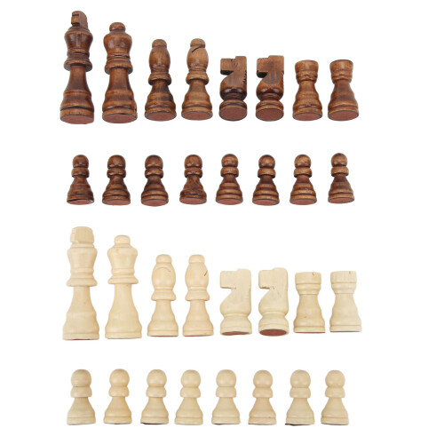 Conjunto de 32 piezas de ajedrez de madera bicolor, rey de 77 mm 1
