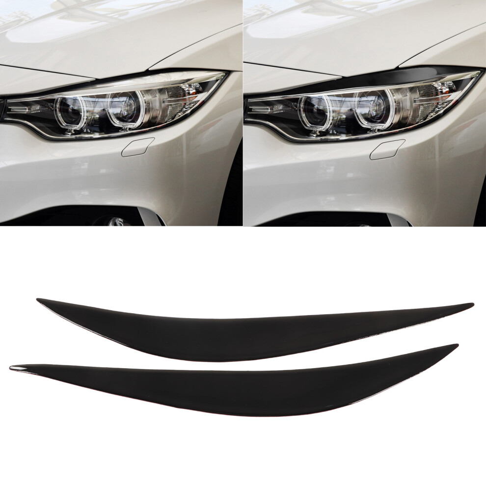 Front Headlight Eyebrow Trim Headlamp Eyelid Cover Sticker Piano For 4 Series F32 F33 F36 2012Â2020 Black 7621320661011