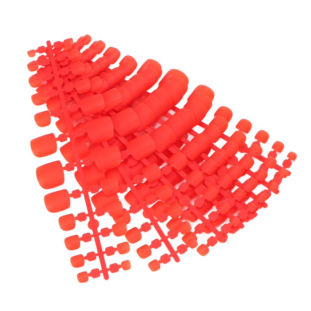 Red 240Pcs Matte False Toe Nail Tip Home Salon Women Diy Full Cover Artificial Fake Toe Nail For Nail Artist Matte