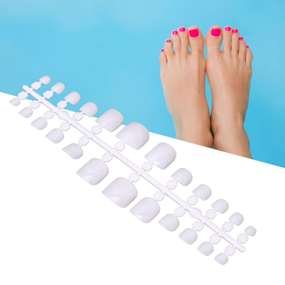 White 240Pcs False Toe Nail Tip Home Salon Diy Full Cover Artificial Fake Toe Nail For Women Nail Artist Glossy
