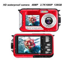 Full HD 2.7K 48MP 10ft Water Resistant Underwater Digital Camera 16X Digital Zoom Front Rear Double Screens Water Resistant Digital Camera