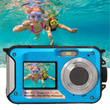 Full HD 2.7K 48MP 10ft Water Resistant Underwater Digital Camera 16X Digital Zoom Front Rear Double Screens Water Resistant Digital Camera