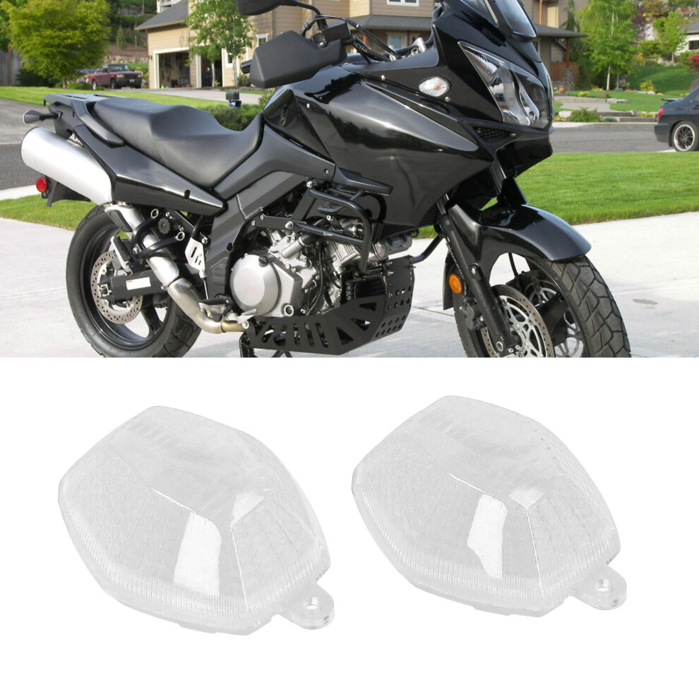 Left Right Front Turn Signal Indicator Lamp Lens Housing Cover Replacement For Suzuki Dl 1000 VâStrom 2006Â2012 Light/White 9371320665615