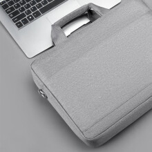 Bolso gris para portátil de 15 pulgadas, estuche de gran capacidad
