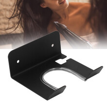 Soporte de pared para secador de pelo en acero inoxidable almacenamiento para baño negro