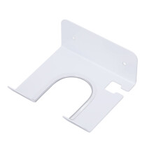 Soporte de pared para secador de pelo, acero inoxidable, blanco