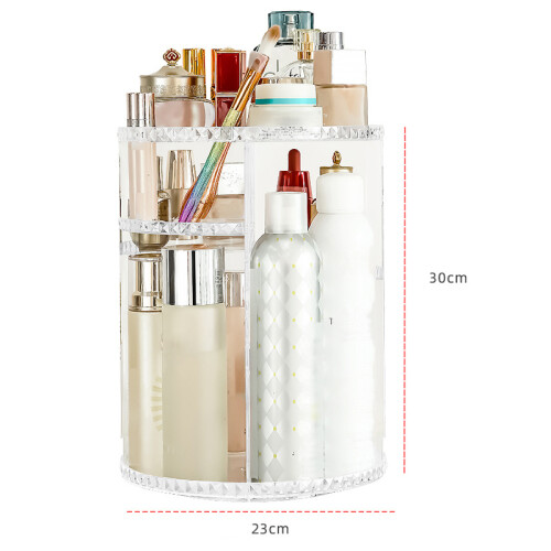 Transparente 360-drehbare Make-up-Box mit großem Fassungsvermögen 2