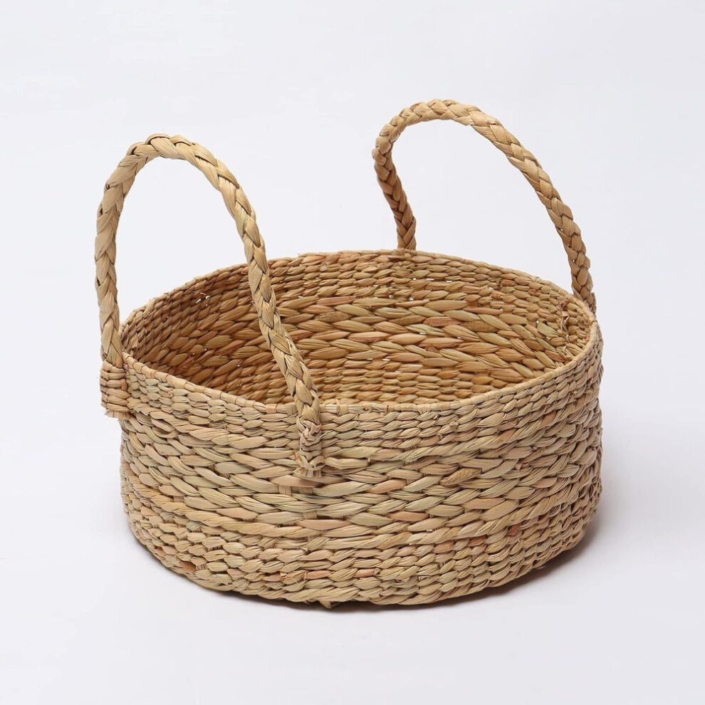 Wicker Round Basket|cane Or Bamboo Basket|tray Online|cane Gift Hamper Basket,wardrobe Basket|bathroom Organizer Basket(medium,25.4 X 12.7 Cm),beige