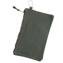 olivgrüne Werkzeugtasche mit Reißverschluss, Karabiner, Canvas-Stoff