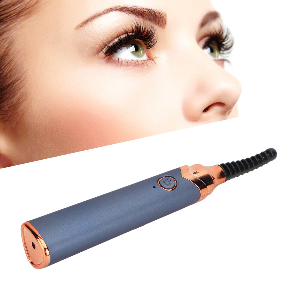 Blue Electric Eyelash Curler Usb Rechargeable Long Lasting Heated Eyelash Curler For Quick Heating