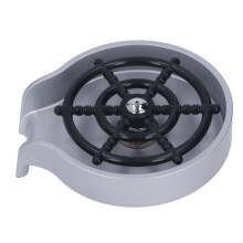 High Pressure Sink Glass Rinser Bar Automatic Cup Washer Kit with ABS Base 80cm Hose Silver