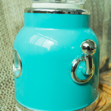 Mini Blender with Double Cup Retro Shake and Ice Crush Maker Countertop Juice Blender with Stainless Steel Blades