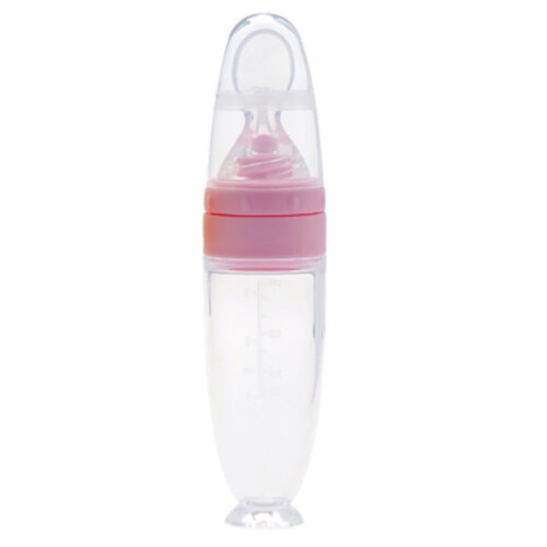Silikon-Fütterlöffel mit Saugnapf rosa 1