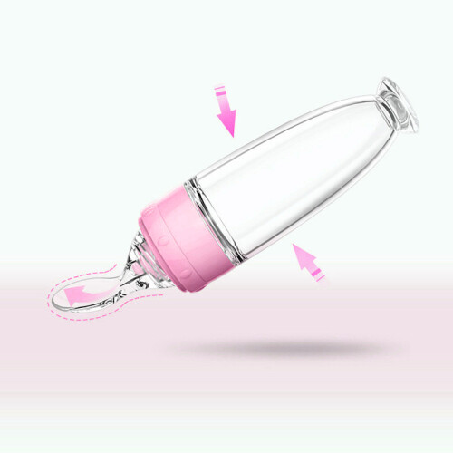 Silikon-Fütterlöffel mit Saugnapf rosa