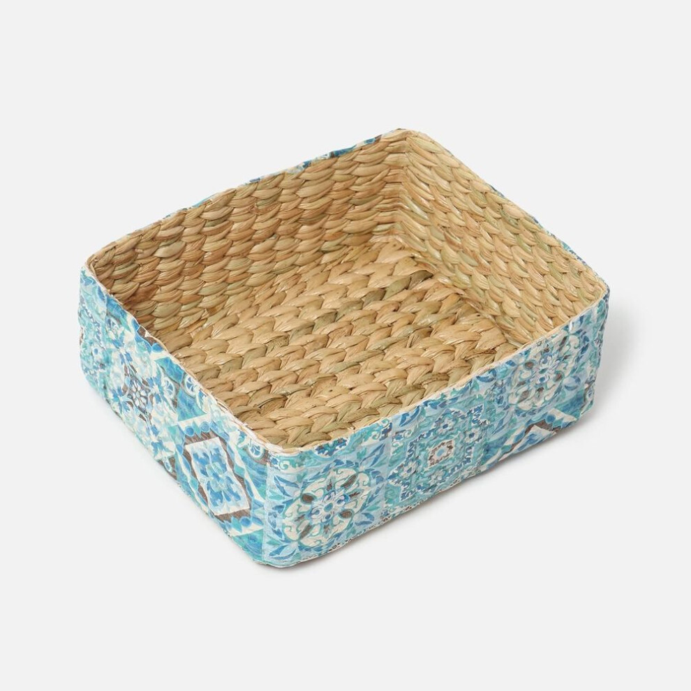 Baskets | Cane Or Bamboo Basket | Wicker Basket As Gift Hamper Basket | Rattan Wardrobe Basket (rectangular, Blue)