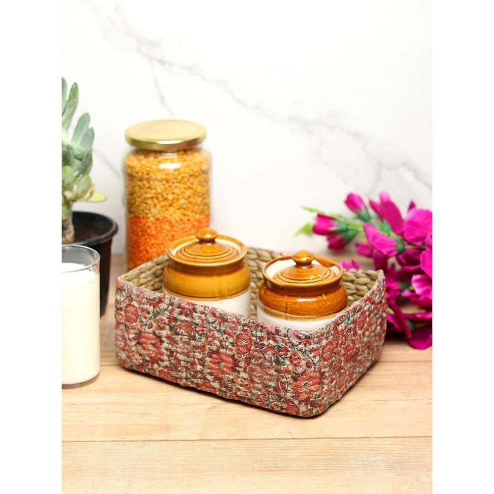Storage Baskets|cane Or Bamboo Basket|wicker Basket As Gift Hamper Basket/rattan Wardrobe Basket (red Flowers)