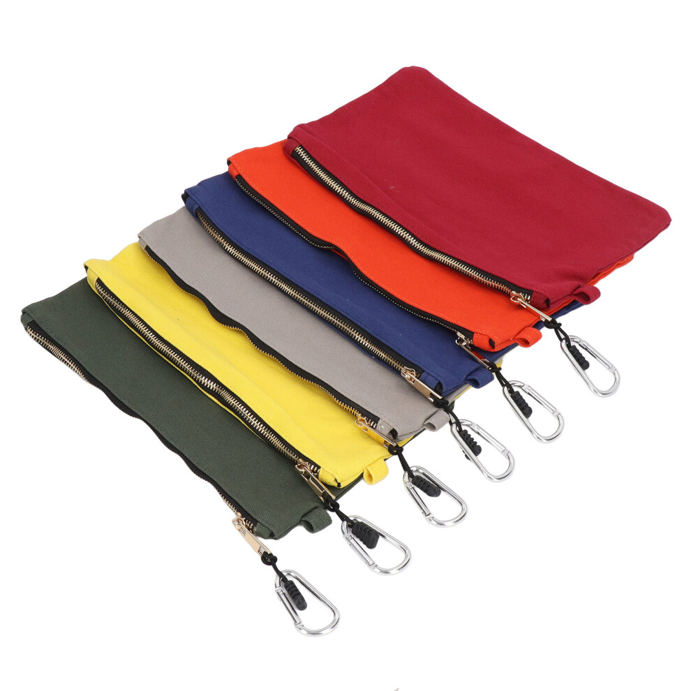 6Pcs Zipper Tool Bag Heavy Duty Utility Canvas Pouch Set With Carabiner Multipurpose Organizer 8081320682246