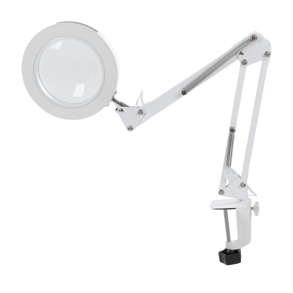 Light Magnifying Glass With Adjustable 3 Color Temperature 11 Brightness 5X Magnifier Folding Clamp