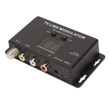 TV Link Modulator Support PAL NTSC Stable Small AV to RF Converter with IR Return for Set Top Box DVD DVR