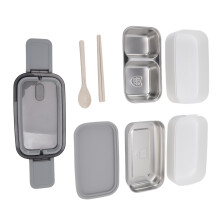 Bento Box 304er Edelstahl Mikrowellengeeignet Zweischichtig 3 Fächer.