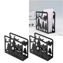 2 Stück schwarzer Weihnachts-Elch-Serviettenhalter aus Edelstahl