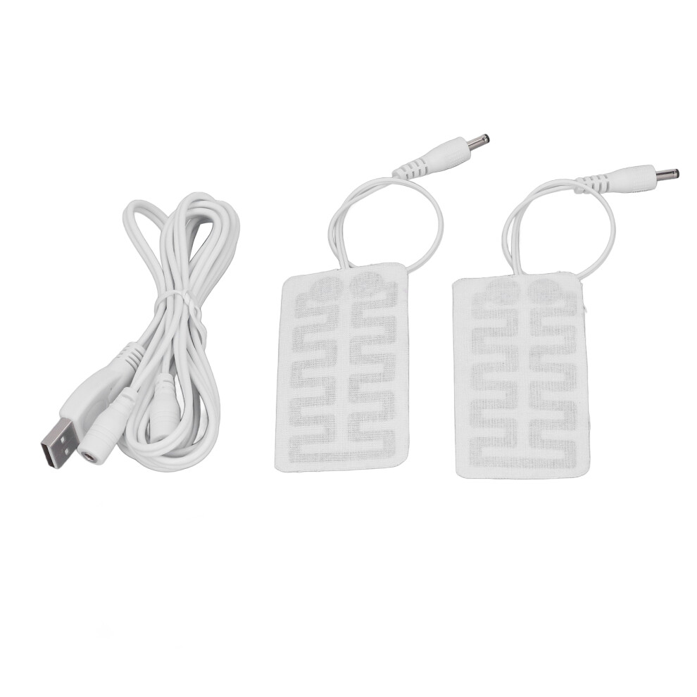 2Pcs USB Heating Film 3.5x1.8in Carbon Fibre Soft Safe Machine Washable Electric Heating Pad for Gloves Socks Shoes