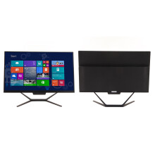 23.8in All In One Desktop Black Touchable for Intel CPU 1920x1080 HD Large Screen for Windows10 with Camera 100‑240V 8G 512G UK Plug