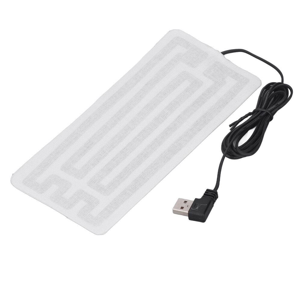 USB Heating Film 7.5x3.5in Safe Durable Carbon Fiber Machine Washable USB Heated Pad for Waist Body Winter