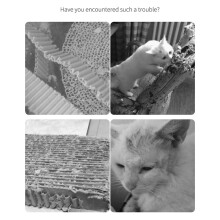 Almohadilla rasca-gatos de sisal grande con flor roja