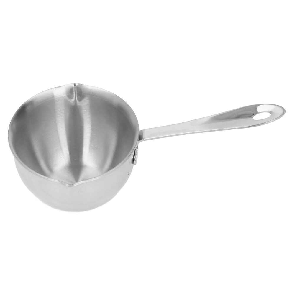 Stainless Steel Saucepan Professional Home Cooking Sauce Pan with Pour Spouts for Milk Chocolate Hot Oil Silver