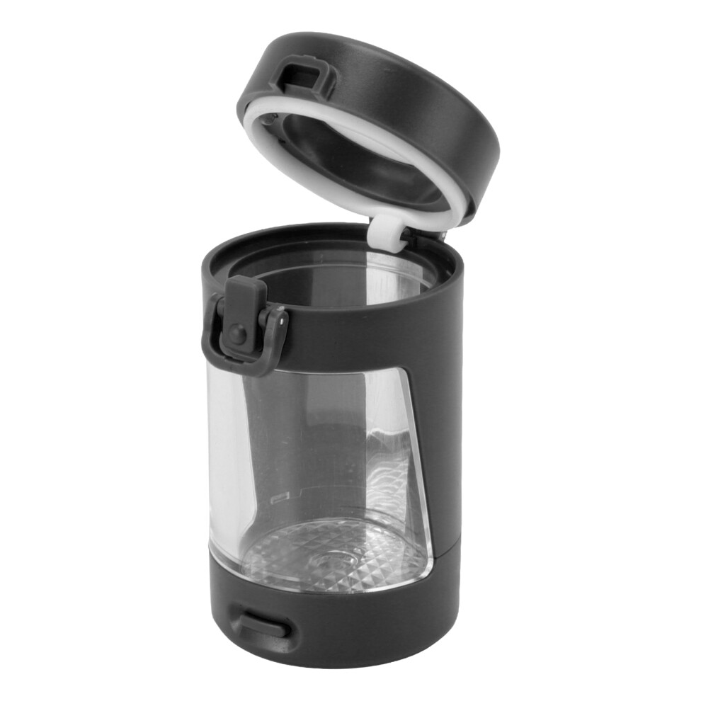 Light/Black Jar With Led And Magnifying Glass Portable Cigarette Storage Jar Transparent Airtight Container With Spoon
