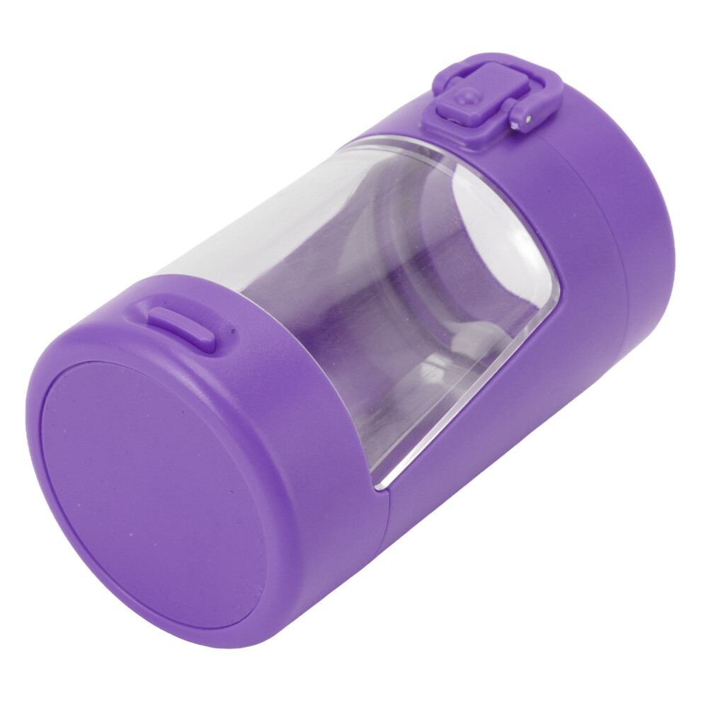 Light/Purple Jar With Led And Magnifying Glass Portable Cigarette Storage Jar Transparent Airtight Container With Spoon