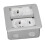 Multifunktionale Netzsteckdose, 2 Steckdosen, 16 A, Messing 16