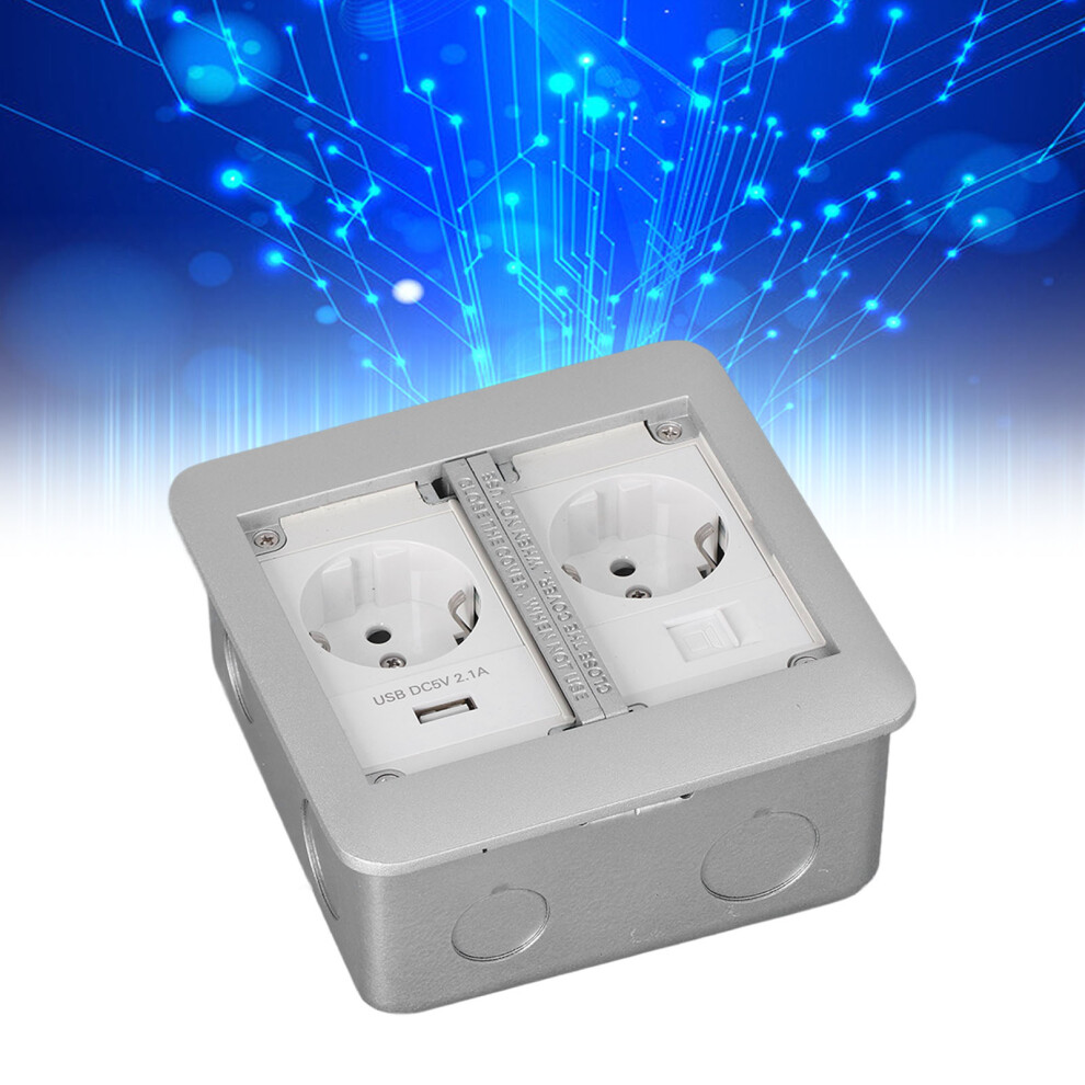 Power Socket Multifunctional 2 Outlets Flame Retardant Waterproof Recessed Outlet 7891320706399