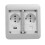 Multifunktionale Netzsteckdose, 2 Steckdosen, 16 A, Messing 10