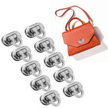 10 Stück Silberlegierung Taschen Drehverschlusstaste Handtaschenverschluss für Lederaccessoires